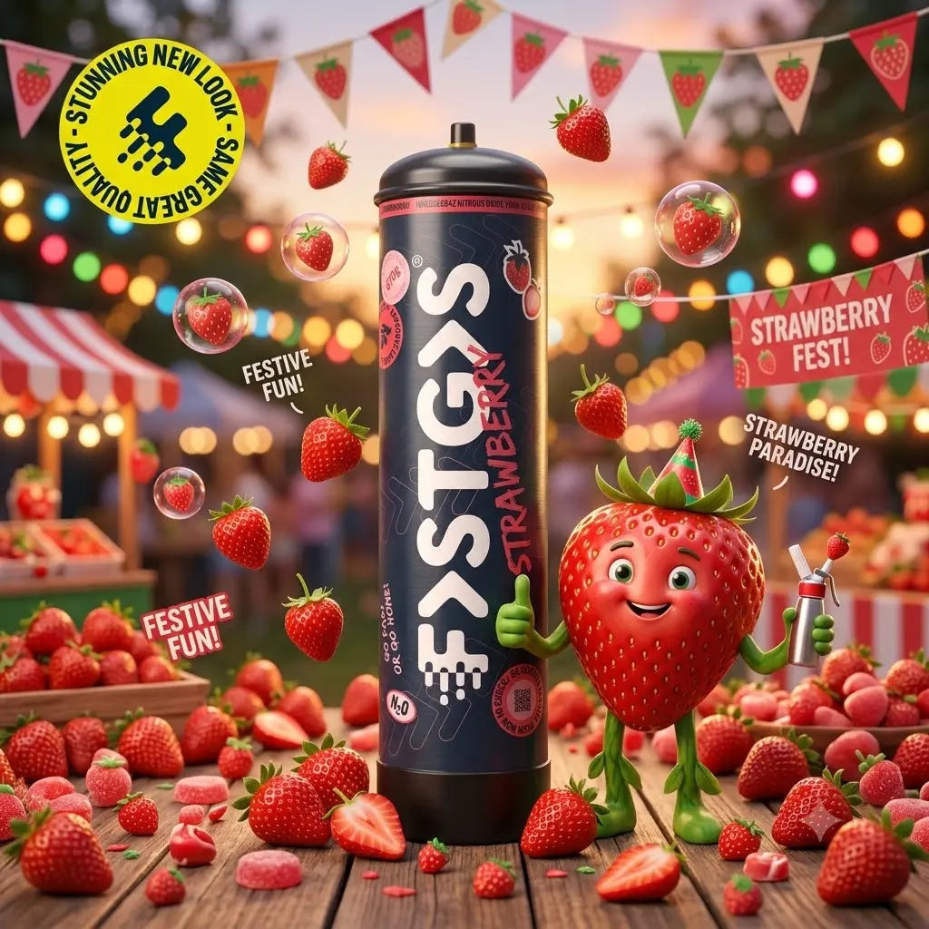 FastGas Cartouche de Crème 670g FRAISE – Protoxyde d’Azote Qualité Européenne FastGas
