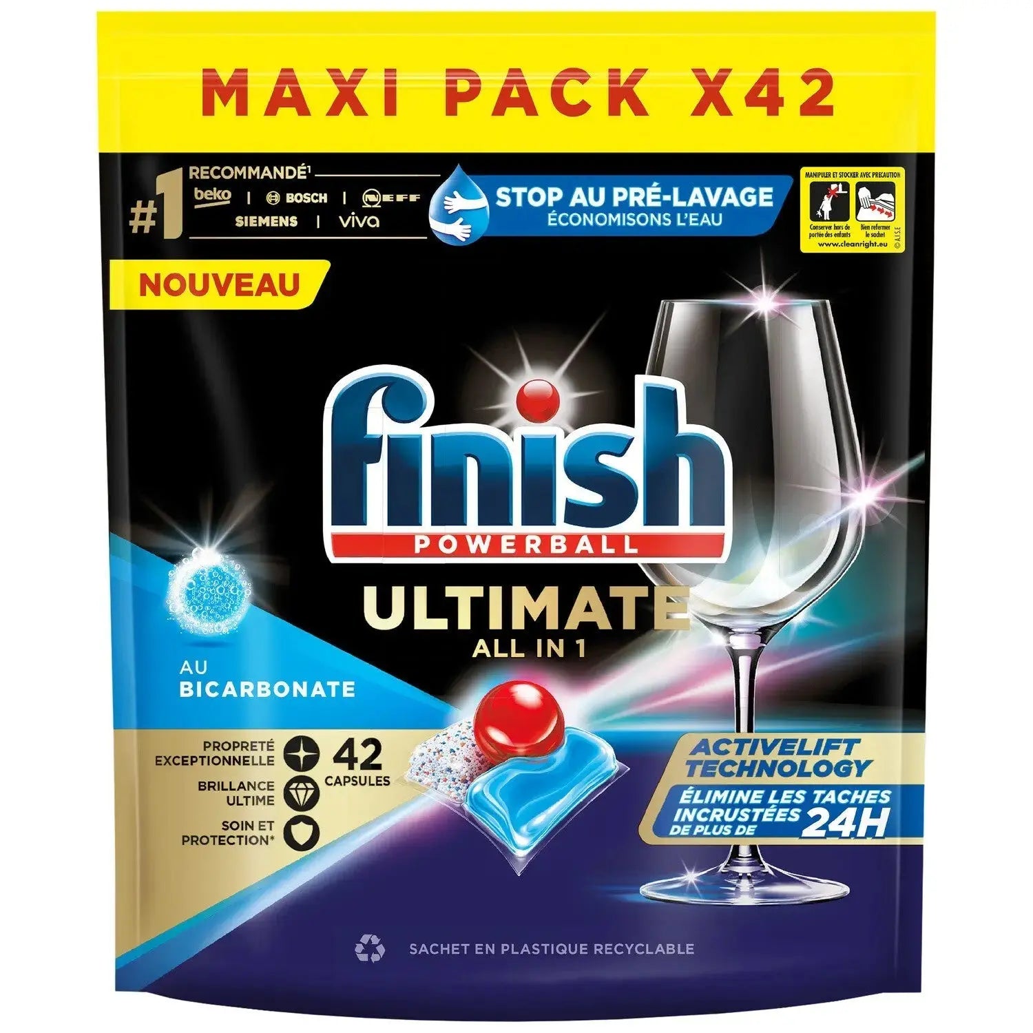 Nettoyant Dégraissant Poudre Pour Lave-vaisselle Bosch/Neff/Siemens - Lot De 3 Sachets Neufs
