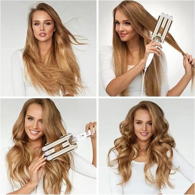 Fer à boucler Flintronic Fer à Onduler 22mm Céramique Tourmaline – Boucleur Cheveux avec 5 Clips, 2 Températures Flintronic