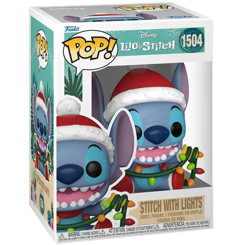 Figurine & Collector Funko POP Disney N°1504 — Stitch avec Guirlandes | Lilo & Stitch | Figurine Collector Funko