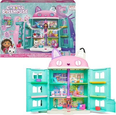 jouet Gabby's Dollhouse Gabby et la maison magique Maison de Poupée Interactive Avec 2 Figurines + 15 Accessoires - Reproduis Les Aventures De Ton Dessin Animé Préféré - Jouet Enfant 3 Ans + Spin Master
