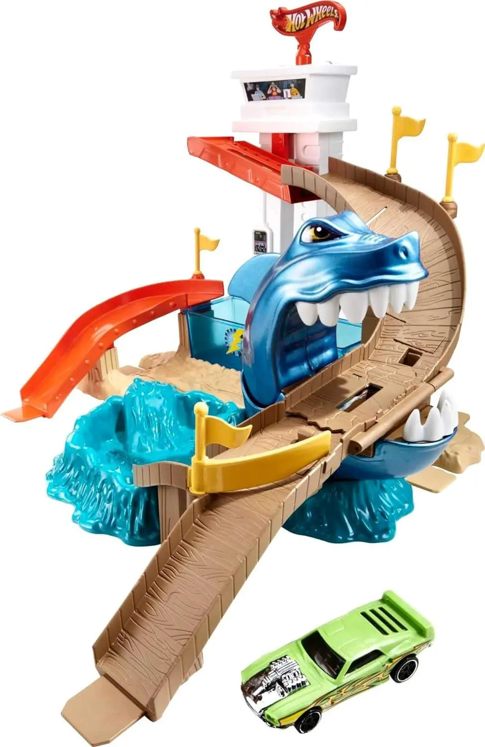 jouet pour enfant Hot Wheels® City Coffret L’Attaque du Requin avec 1 Voiture et Un Circuit avec créature redoutable, se connecte à d’Autres Coffrets, Jouet Enfant, Dès 4 Ans, HDP06 (Copie) Hot Wheels