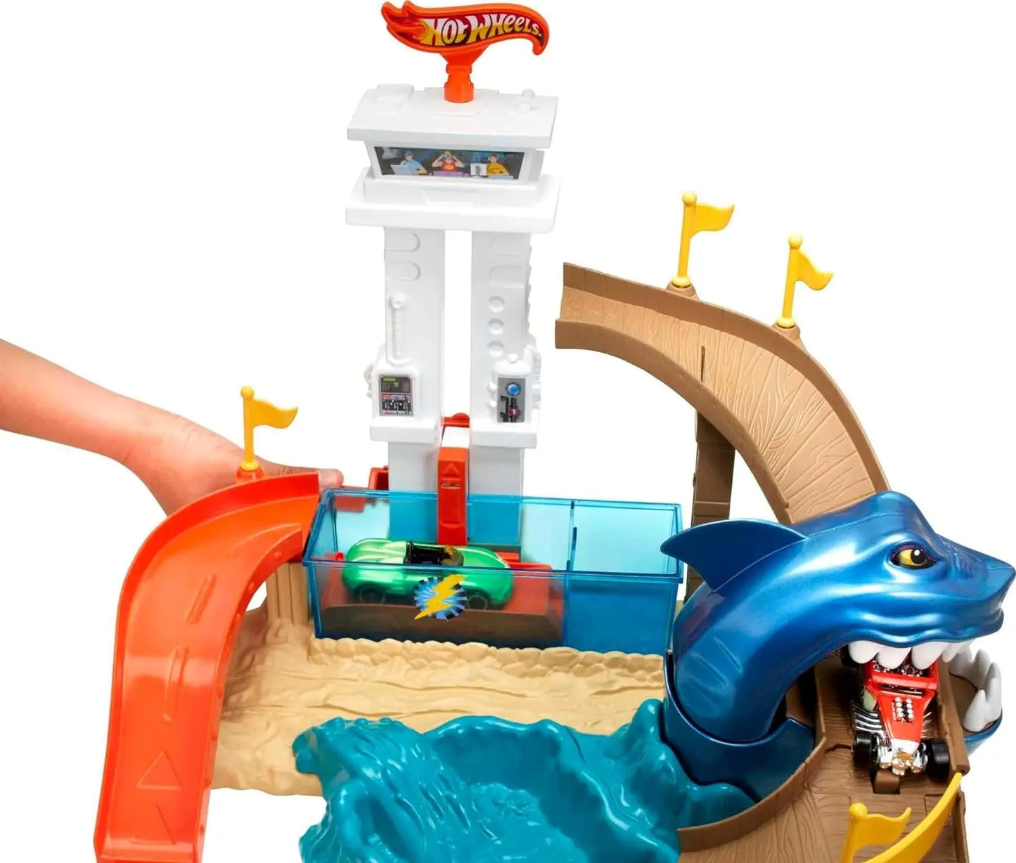 jouet pour enfant Hot Wheels® City Coffret L’Attaque du Requin avec 1 Voiture et Un Circuit avec créature redoutable, se connecte à d’Autres Coffrets, Jouet Enfant, Dès 4 Ans, HDP06 (Copie) Hot Wheels