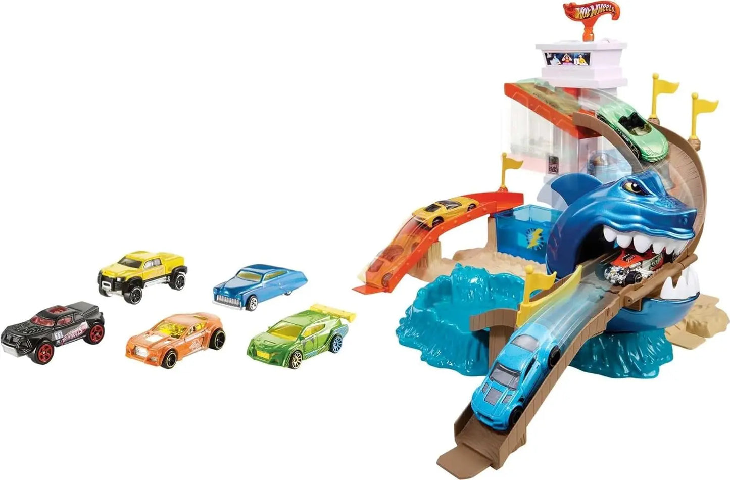 jouet pour enfant Hot Wheels® City Coffret L’Attaque du Requin avec 1 Voiture et Un Circuit avec créature redoutable, se connecte à d’Autres Coffrets, Jouet Enfant, Dès 4 Ans, HDP06 (Copie) Hot Wheels