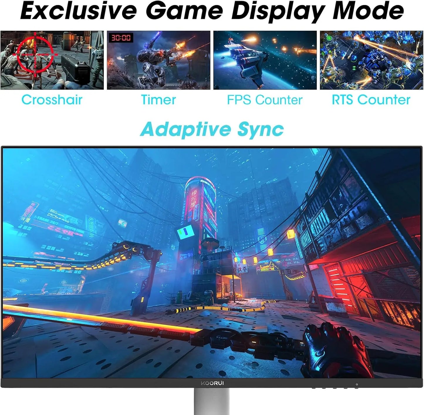 Écran PC Gaming KOORUI MG27K1Q — Écran Gaming 27" QHD 240Hz | Mini LED VA | HDR1000 | 1ms | Reconditionné à Neuf KOORUI