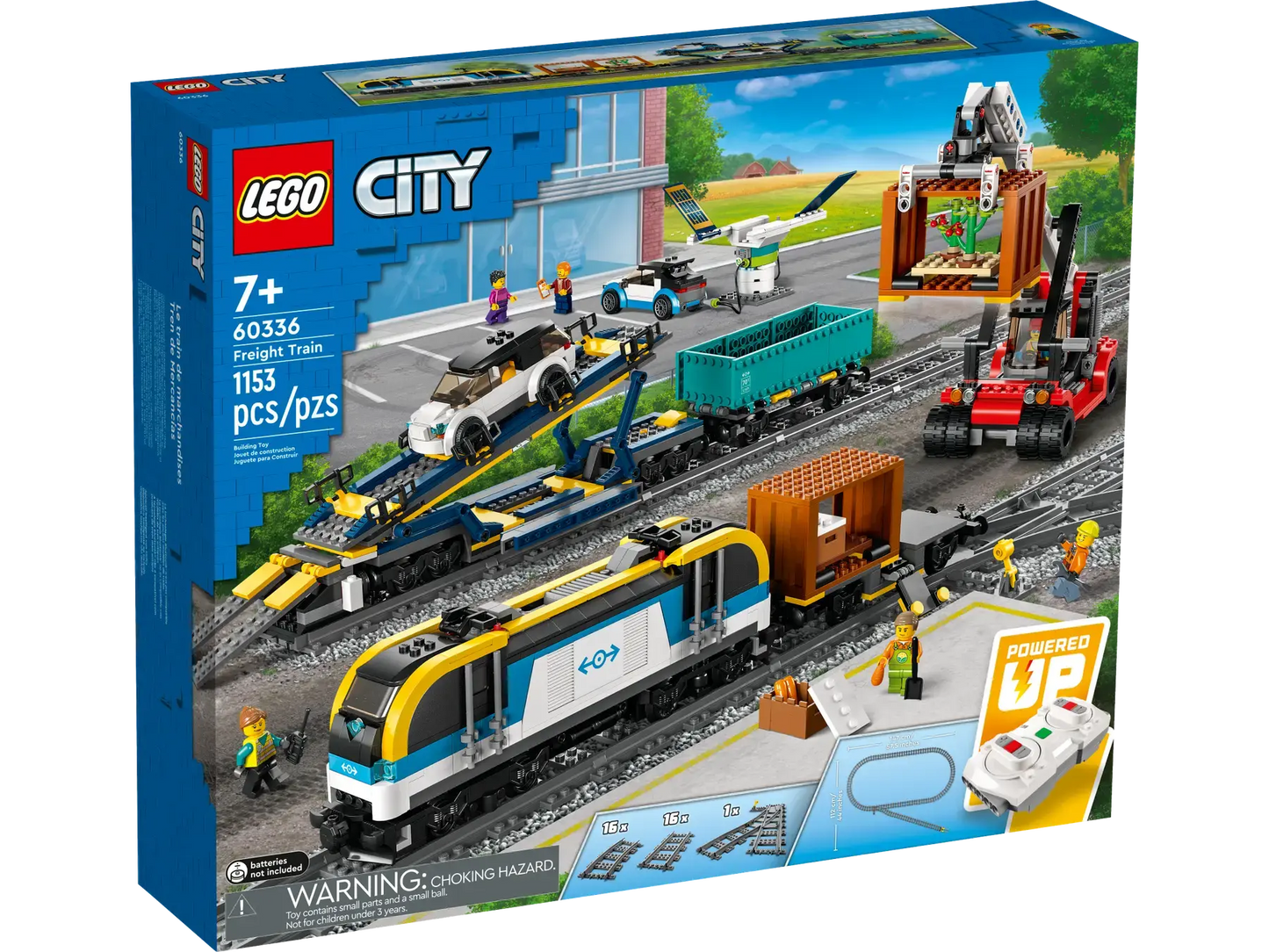 jouet LEGO 60336  Train de Marchandises telecommande, Inclus 33 Rails et Accessoires - Circuit pour Lego  - Jeu Construction lego