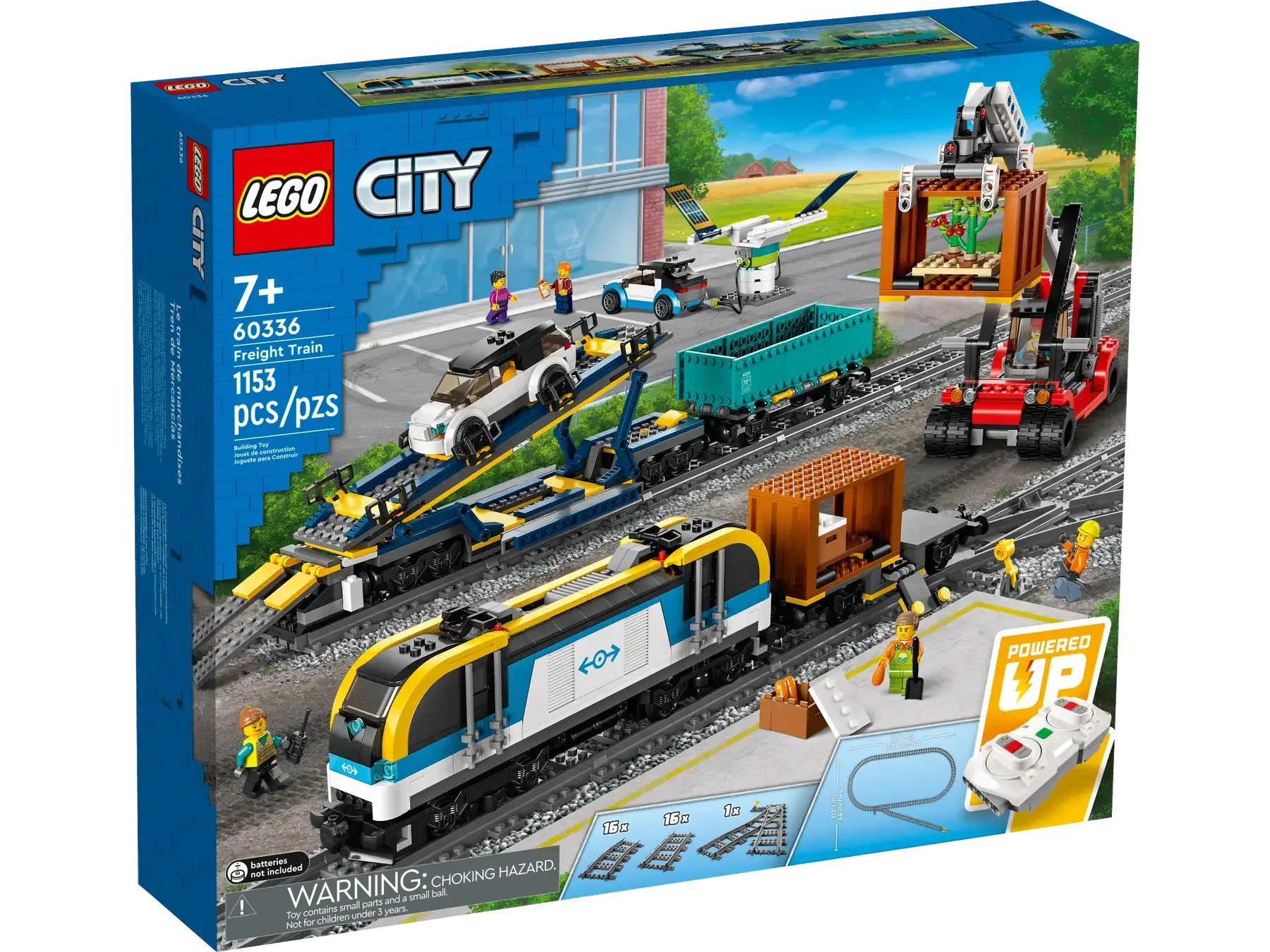 jouet LEGO 60336  Train de Marchandises telecommande, Inclus 33 Rails et Accessoires - Circuit pour Lego  - Jeu Construction lego