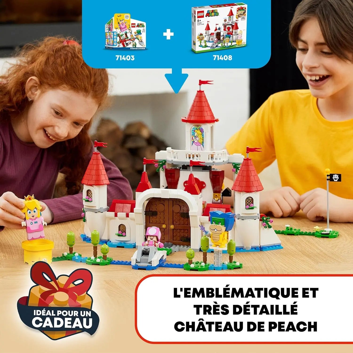 jouet LEGO 71408 Super Mario Ensemble d’Extension Le Château de Peach, Jeu de Construction, pour Figurine Interactive, Château Fort Jouet, Enfant 8 Ans lego