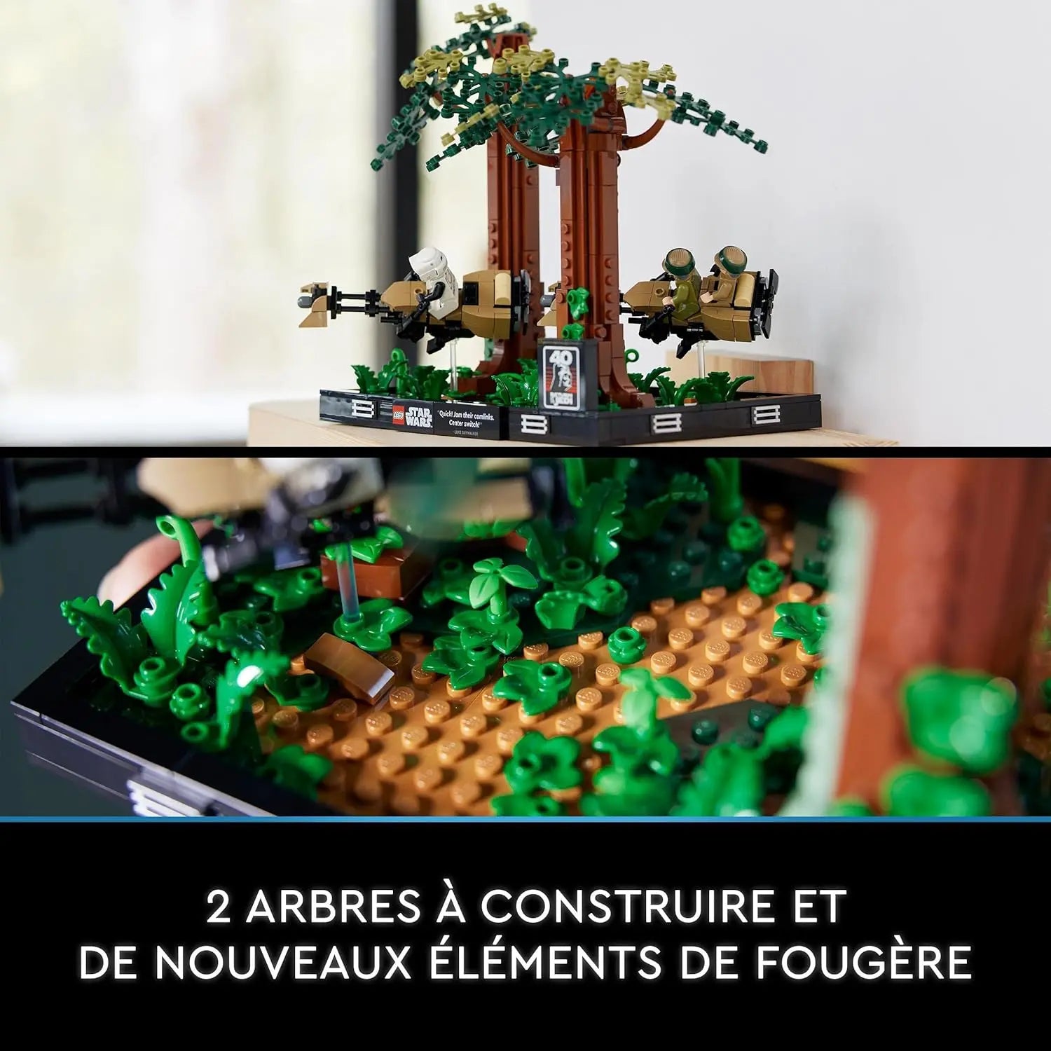 jouet LEGO 75353 Star Wars Diorama de la Course-Poursuite en Speeder sur Endor, Maquette avec Luke Skywalker, Princesse Leia et Scout Trooper Plus Speeder Bikes, Collection Le Retour du Jedi lego
