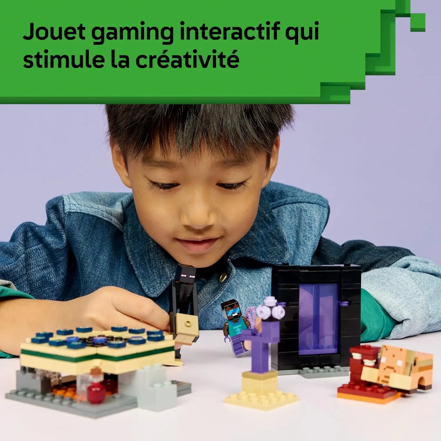 Jouets et jeux LEGO Minecraft 21584 Voyage à travers les Portails du Nether et de l'Ender LEGO