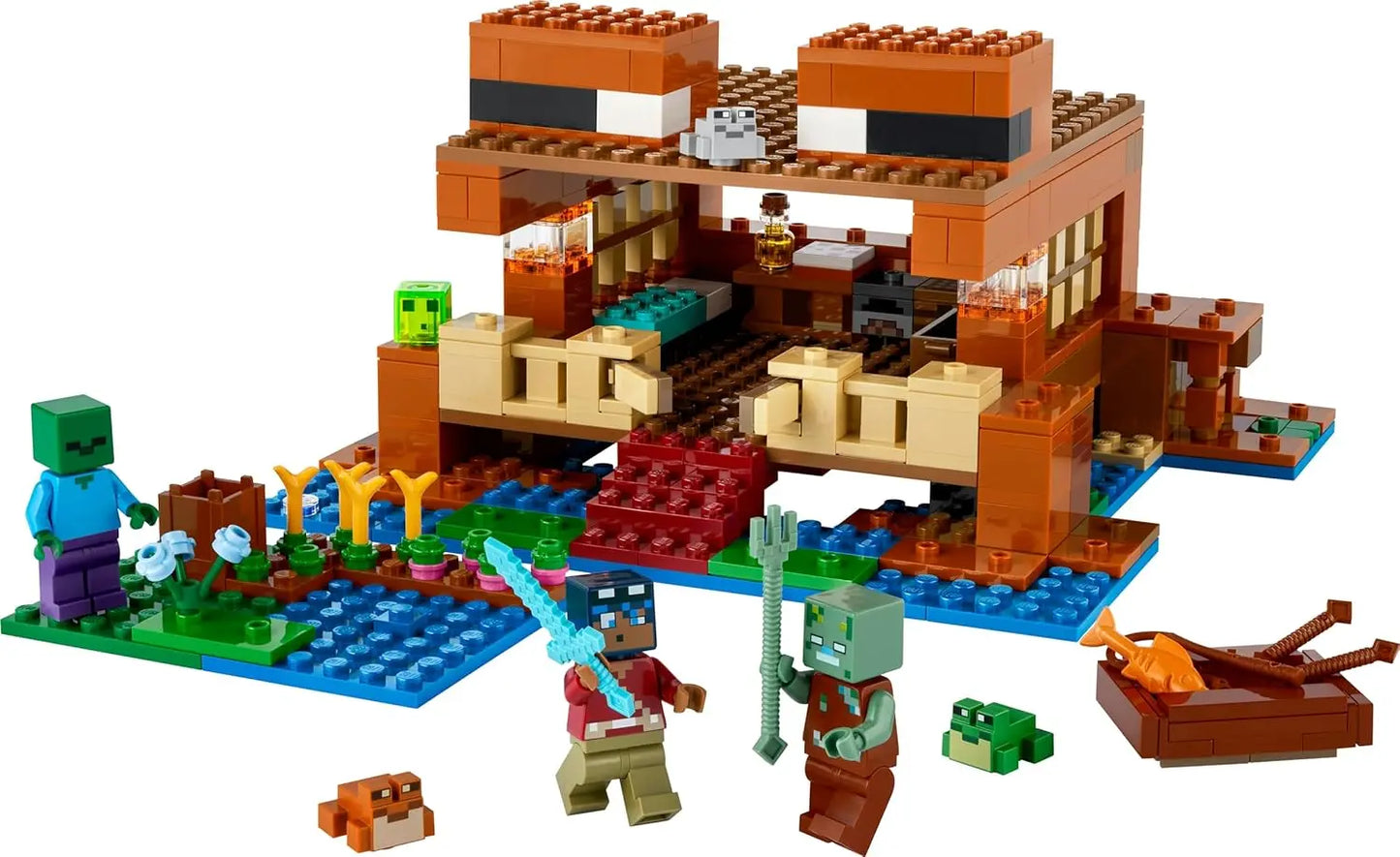Jouets LEGO Minecraft La Maison de la Grenouille - Set de Construction avec Bateau LEGO