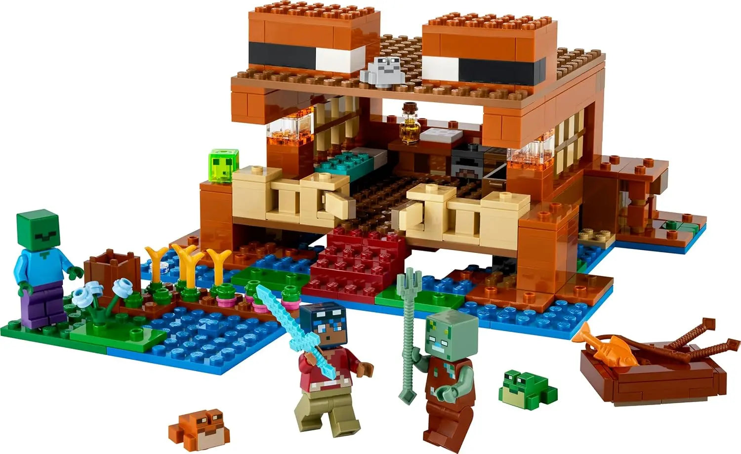 Jouets LEGO Minecraft La Maison de la Grenouille - Set de Construction avec Bateau LEGO