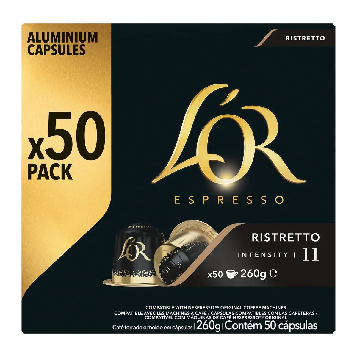 Capsules de café L'OR ESPRESSO Capsules de café ristretto intensité 11 compatibles Nespresso L'Or