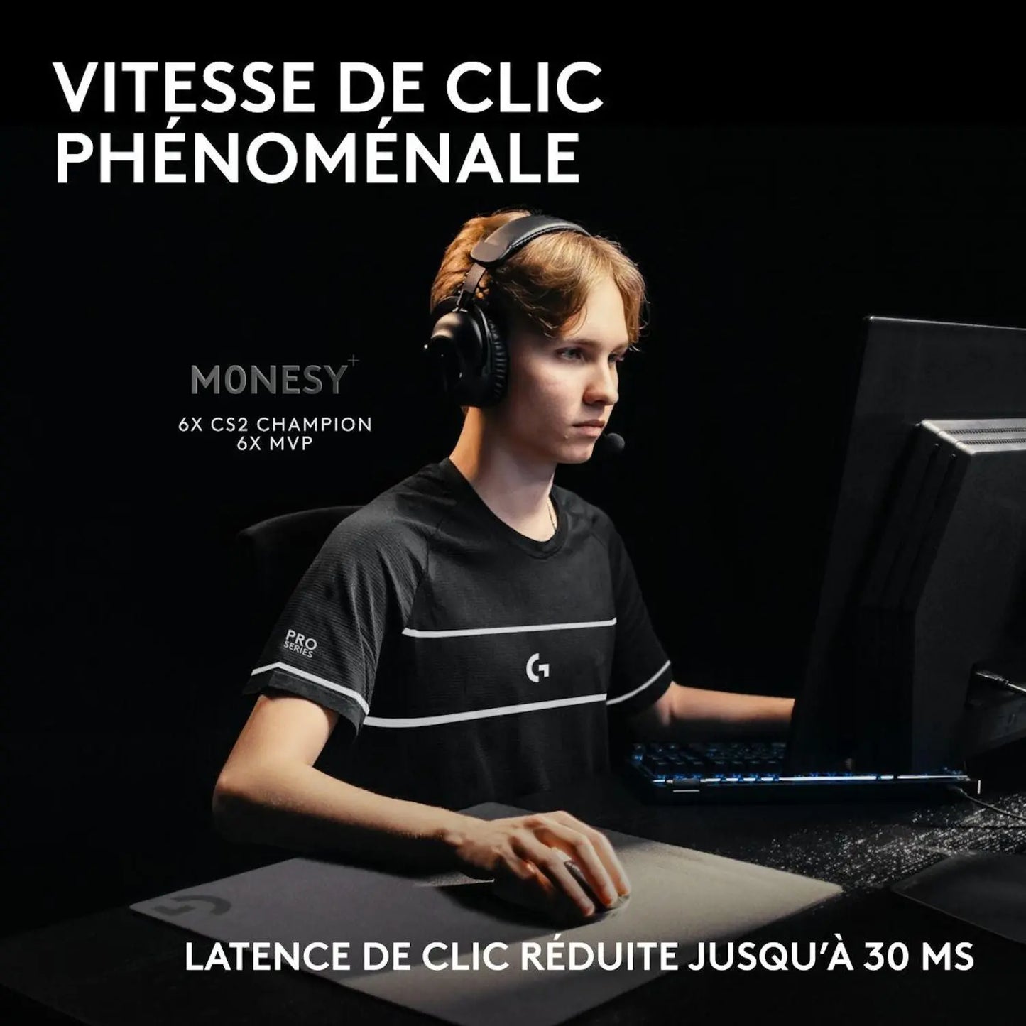 Souris Gaming Logitech Souris Gamer Sans Fil Pro X2 Superstrike Lunar Eclipse Logitech
