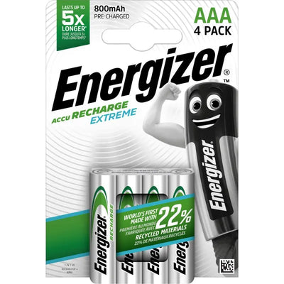 piles Lot de 4 piles rechargeables AAA1000 MAH Extreme ENERGIZER 7638900416879 Energizer