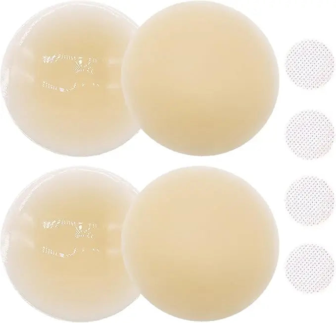 Lingerie & Accessoires Mode Lumcov — 2 Paires Cache-Tétons Adhésifs Réutilisables en Silicone | Invisible | Auto-adhésif | 8 cm Lumcov