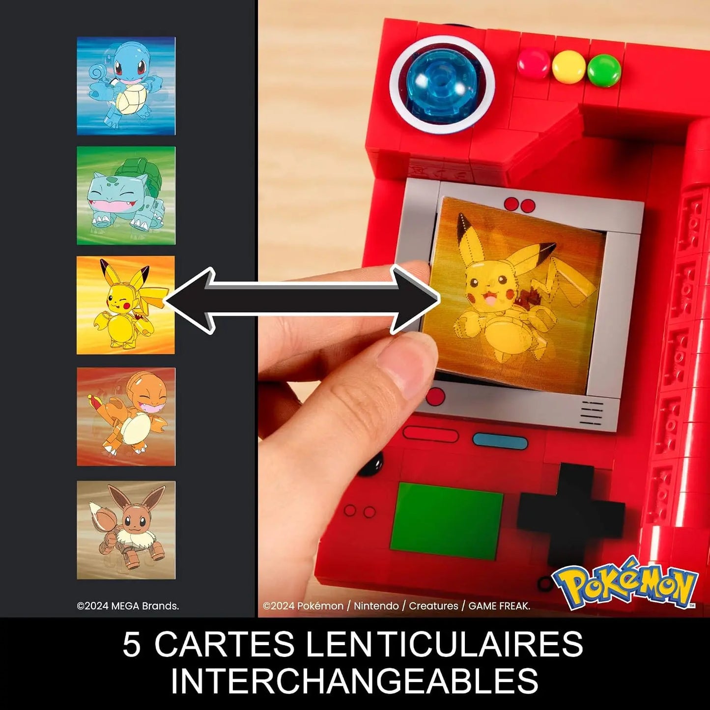 Jouets de construction MEGA Pokémon – Pokédex Région de Kanto à Construire – 322 Pièces – Éléments Lumineux – HYM37 MEGA