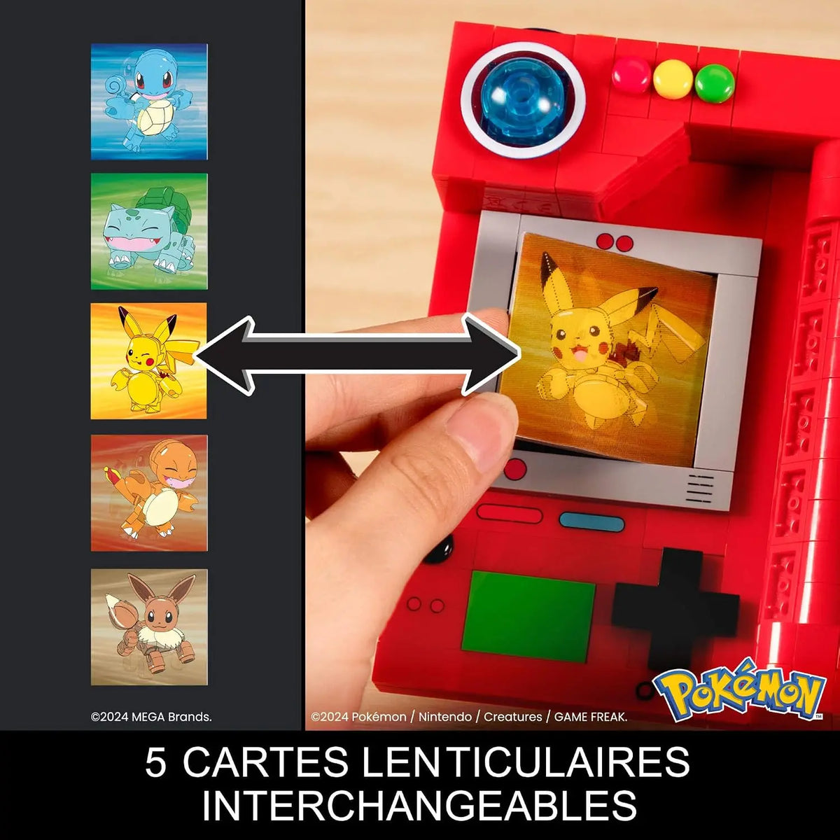 Jouets de construction MEGA Pokémon – Pokédex Région de Kanto à Construire – 322 Pièces – Éléments Lumineux – HYM37 MEGA