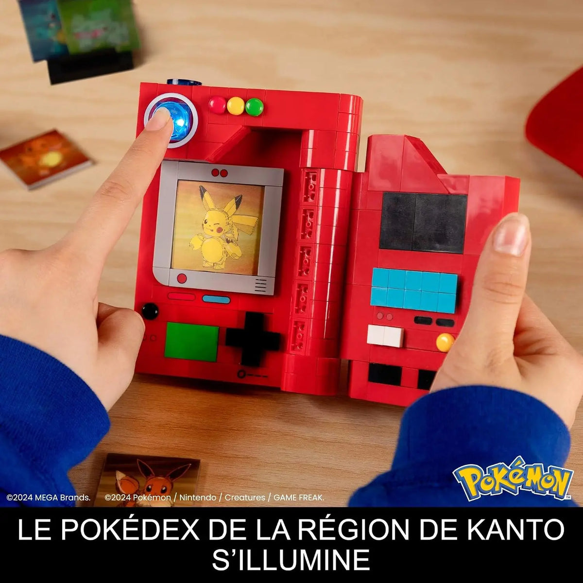 Jouets de construction MEGA Pokémon – Pokédex Région de Kanto à Construire – 322 Pièces – Éléments Lumineux – HYM37 MEGA