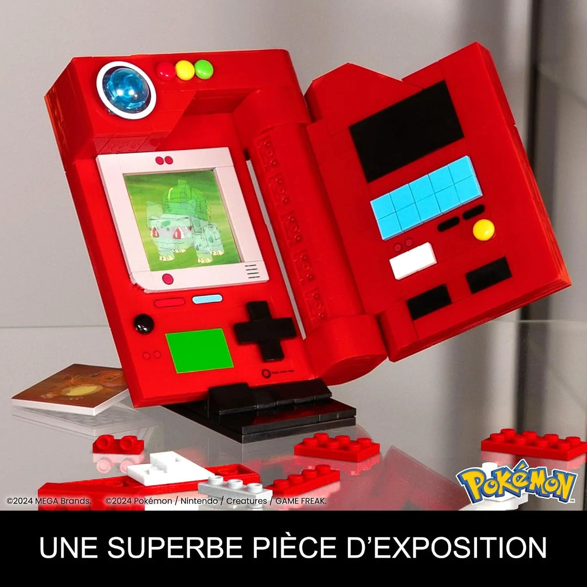 Jouets de construction MEGA Pokémon – Pokédex Région de Kanto à Construire – 322 Pièces – Éléments Lumineux – HYM37 MEGA