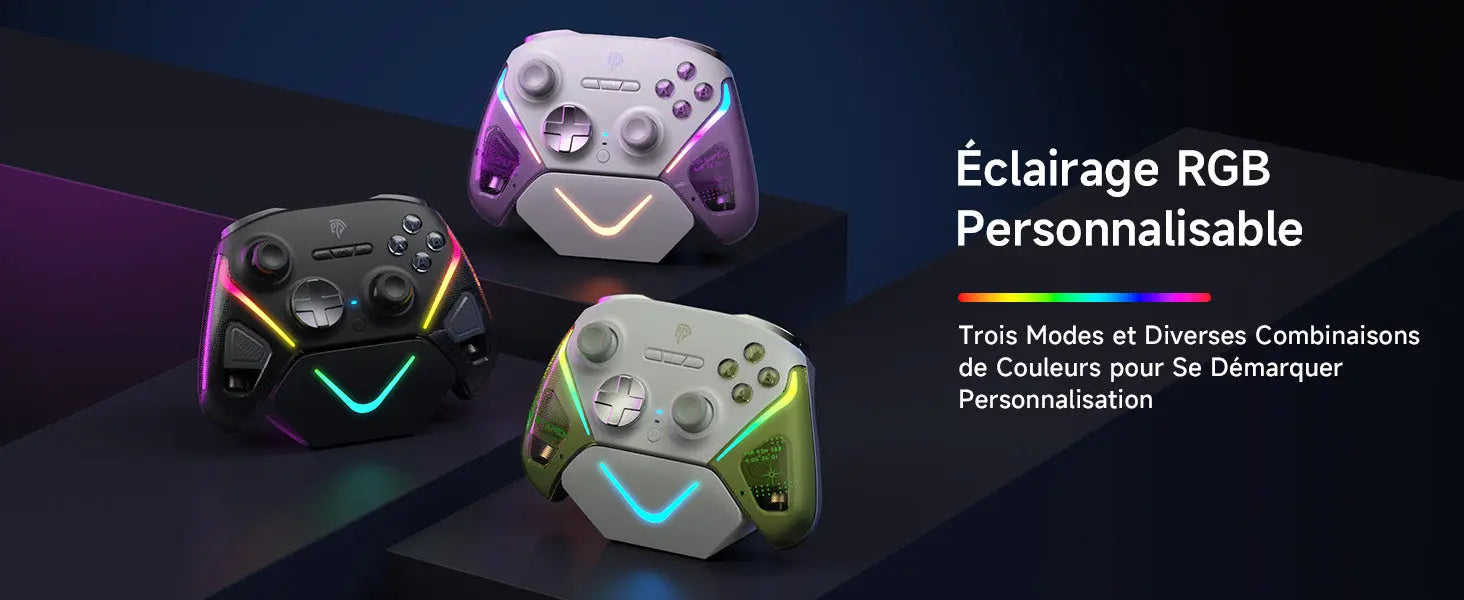 Accessoires gaming 🎮 Manette EasySMX D10 RGB Sans Fil - Station de Charge Incluse | Switch 2/PC/Android/iOS - Joystick TMR Pro EasySMX