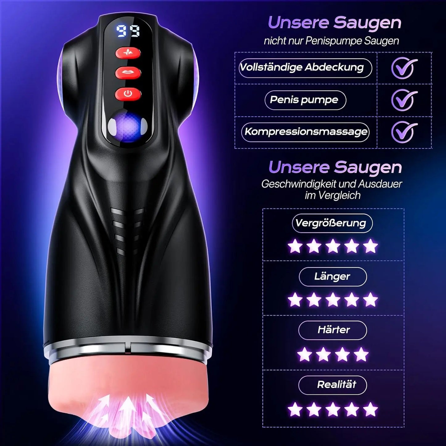 Masturbateur Automatique Homme – 3 Inserts + 9 Vibrations + 9 Succion + App Connectée TEKIN.STORE votre plateforme généraliste
