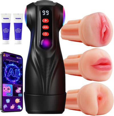 Masturbateur Automatique Homme – 3 Inserts + 9 Vibrations + 9 Succion + App Connectée TEKIN.STORE votre plateforme généraliste