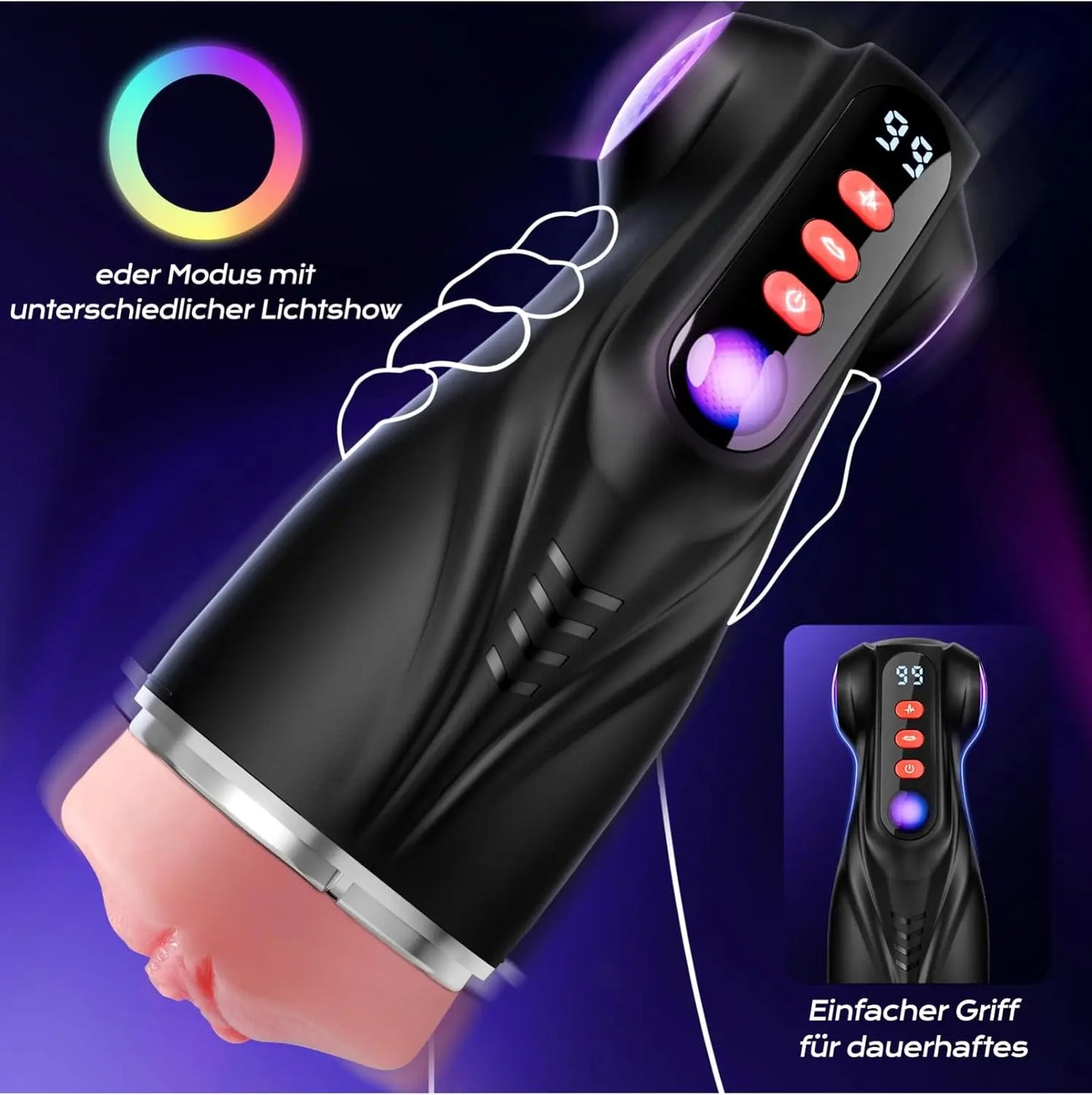 Masturbateur Automatique Homme – 3 Inserts + 9 Vibrations + 9 Succion + App Connectée TEKIN.STORE votre plateforme généraliste