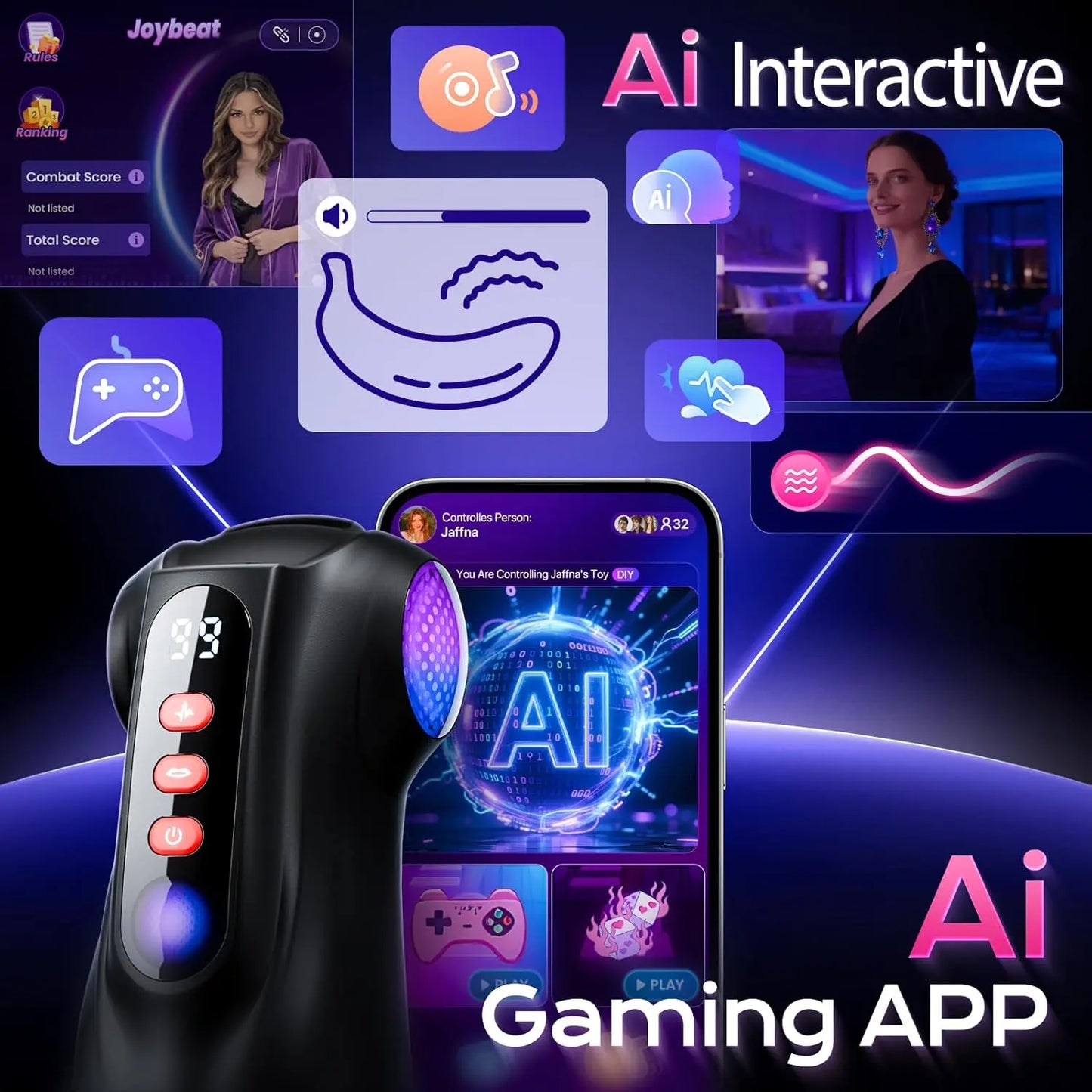 Masturbateur Automatique Homme – 3 Inserts + 9 Vibrations + 9 Succion + App Connectée TEKIN.STORE votre plateforme généraliste