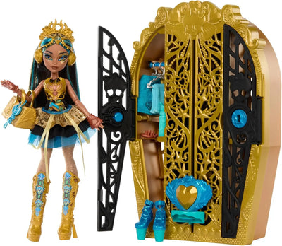 jouet Monster High Coffret Monstrueux Secrets Cleo De Nile avec poupée Cleo de Nile Énigmes Horribles, dressing et plus de 19 surprises Monster High