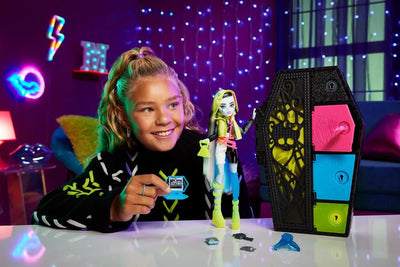 poupée Monster High Coffret Monstrueux Secrets Frankie Stein Série Frayeurs Néon Couleurs Électriques avec 1 Poupée 194735139415 TECIN HOLDING