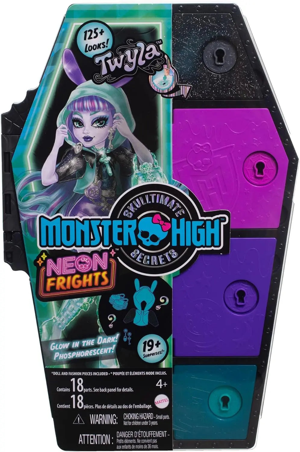 Monster High HNF82 - Packaging Neon Frights Twyla 125+ looks