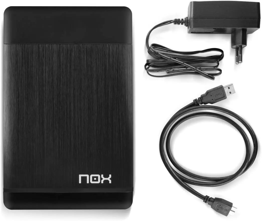 NOX Lite 3.5 -NXLITEHDD35- Boîtier externe pour disques durs SATA jusqu'à 10 To, USB 3.0, Plug&Play, matériau léger et compact, compatible avec toutes les versions de Windows, couleur noire Scholl