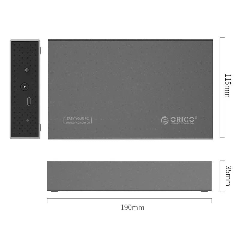 Boîtier disque dur ORICO 3518C3 – Boîtier Externe HDD/SSD 3,5" SATA USB-C 3.1 ORICO
