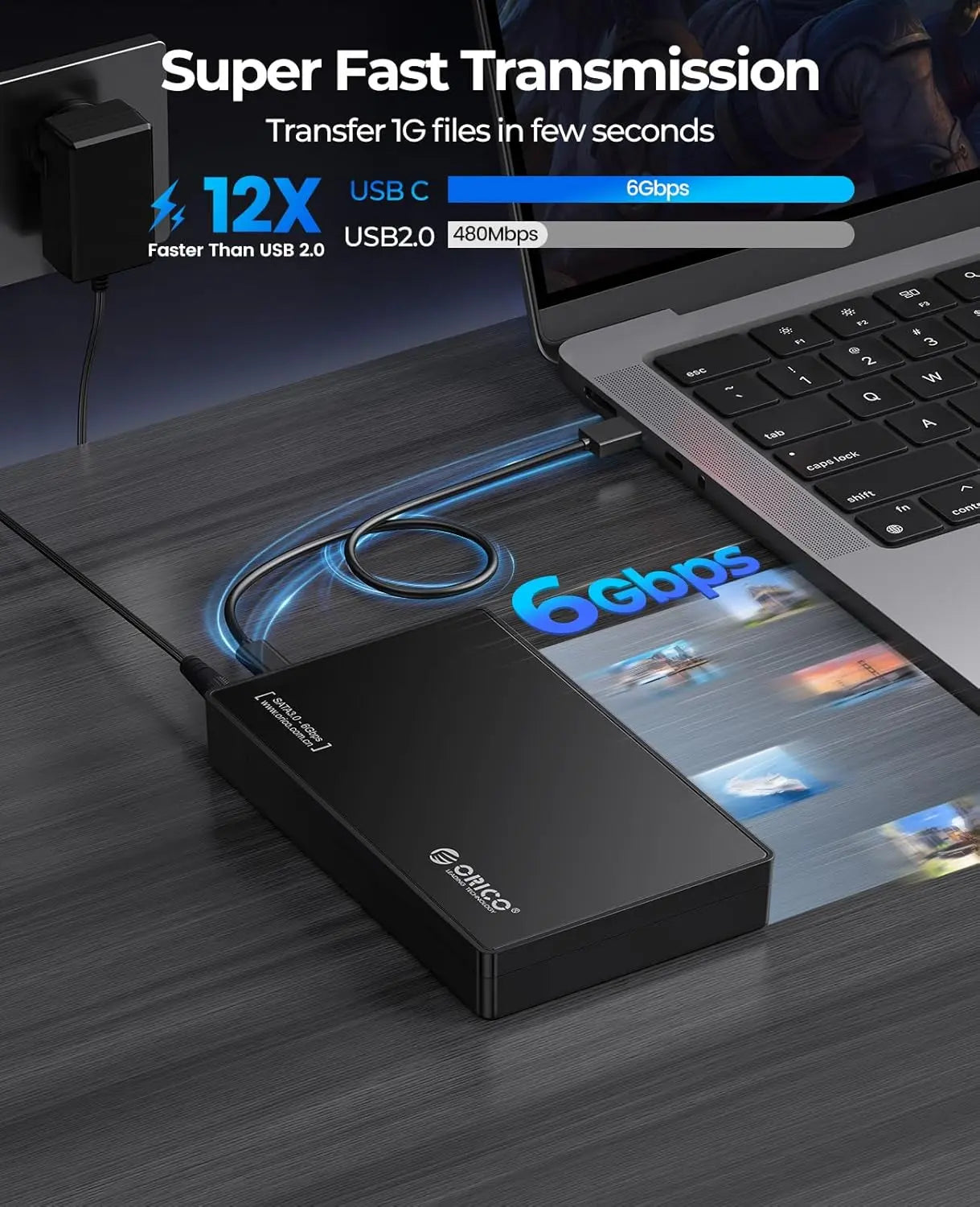 ORICO 3588C3 transfert super rapide 6 Gbps USB-C 12x plus rapide que USB 2.0
