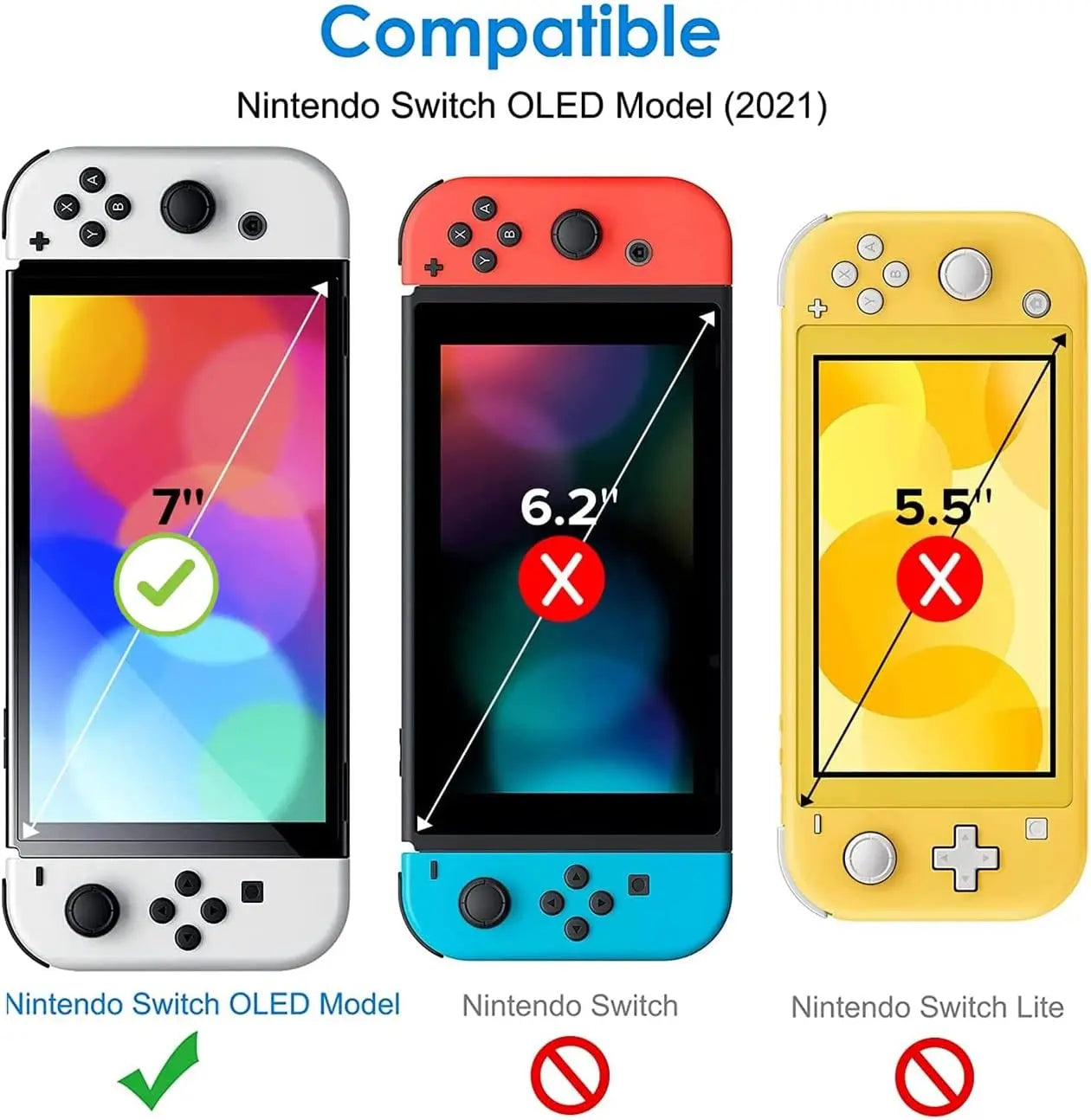 PHONILLICO Verre Trempé pour Nintendo Switch OLED [Pack de 2] Film Protection Resistant Vitre Protecteur Anti Rayure NOVAGO