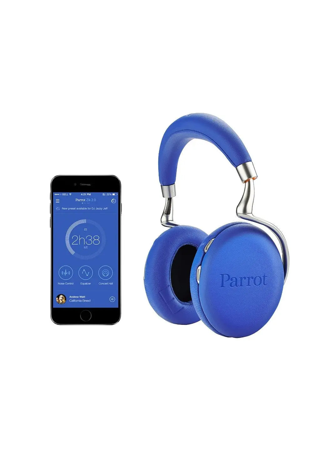 Parrot ZiK 2.0 by Philippe Starck Bleu  - Casque audio Bluetooth Parrot