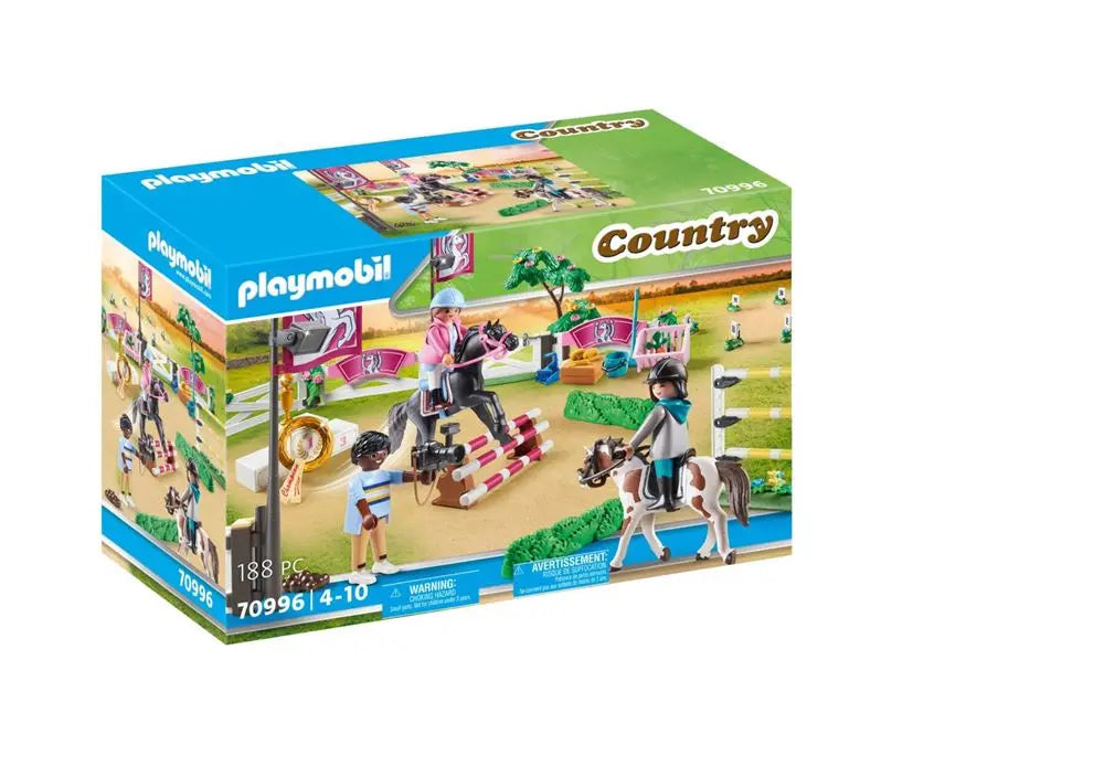 jouet pour enfant Playmobil 70996 Parcours d'obstacles avec chevaux playmobil