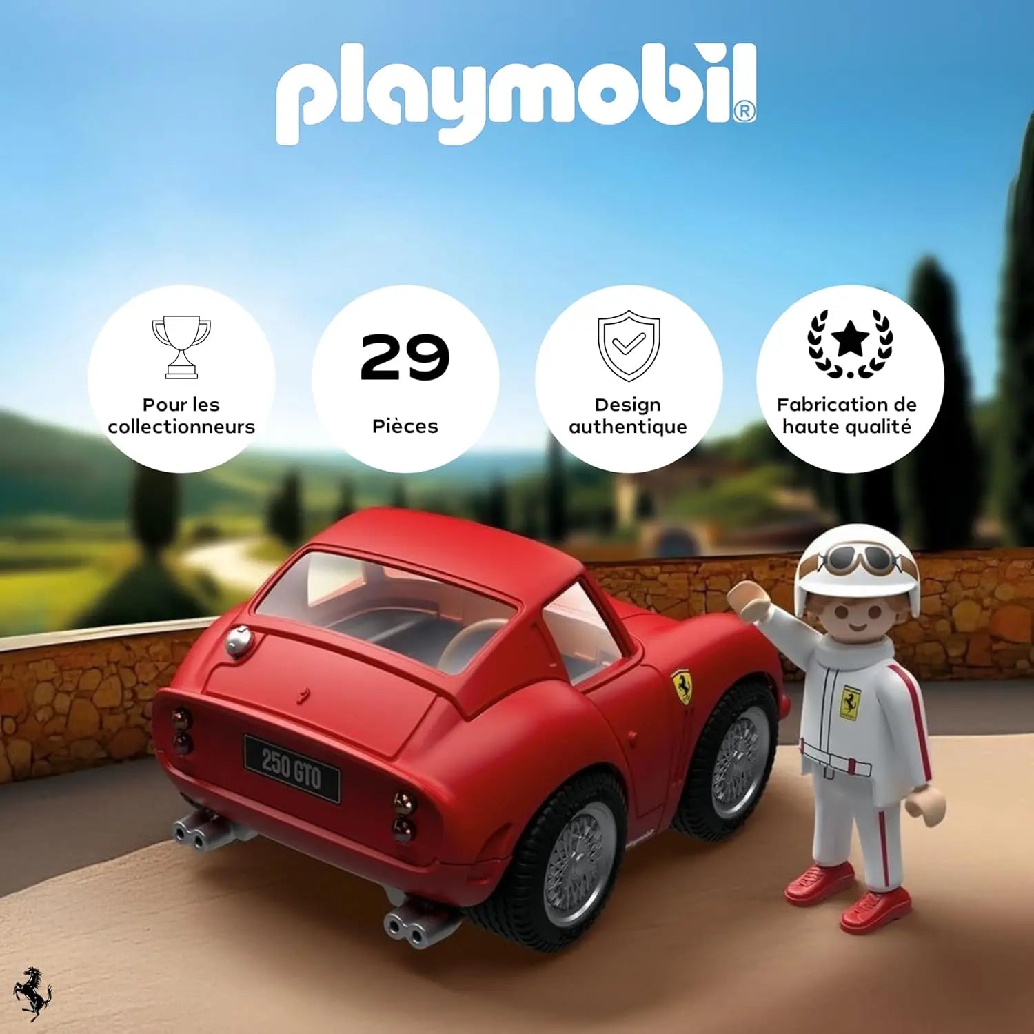 Jouet / Figurine Playmobil | Collector Cars | Ferrari 250 GTO | Modèle réduit de Voiture pour Adultes et Enfants | Cadeau pour Les Fans de Voitures et Les collectionneurs | 71856 Playmobil