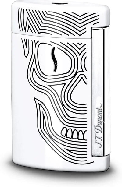 briquet S.t. Dupont D-010512 Briquet Minijet Tête de mort Blanc S.T. Dupont