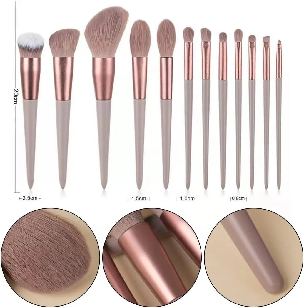 jeux SJBAUTYO 13 Pièces Pinceaux Maquillages Professionnel Set,lot pinceau maquillage, de Pinceaux Maquillage Cosmétique Pinceaux Kit pour Ombre à Paupières,brun iello