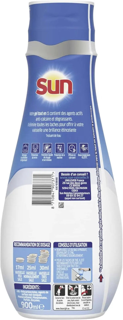 Entretien & Nettoyage SUN Gel lave-vaisselle tout-en-1 brillance cristal 52 lavages SUN