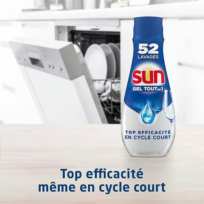 Entretien & Nettoyage SUN Gel lave-vaisselle tout-en-1 brillance cristal 52 lavages SUN