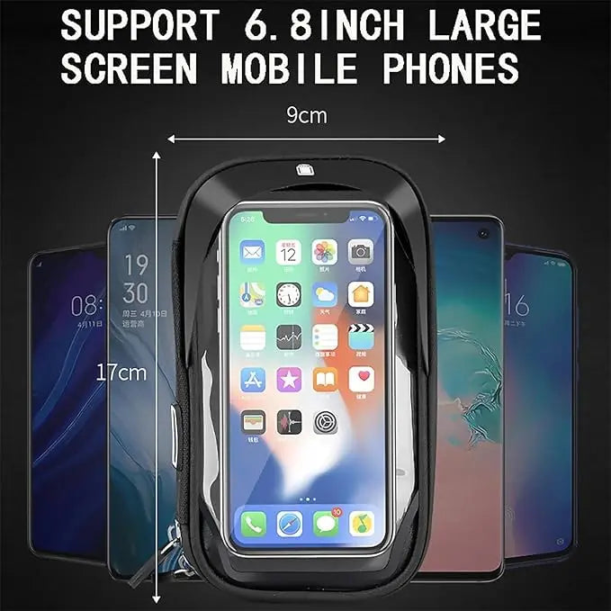 Accessoires Vélo Sacoche de Guidon Vélo avec Support Téléphone Rotation 360° - Écran Tactile 4.7-6.8 Pouces TEKIN.STORE