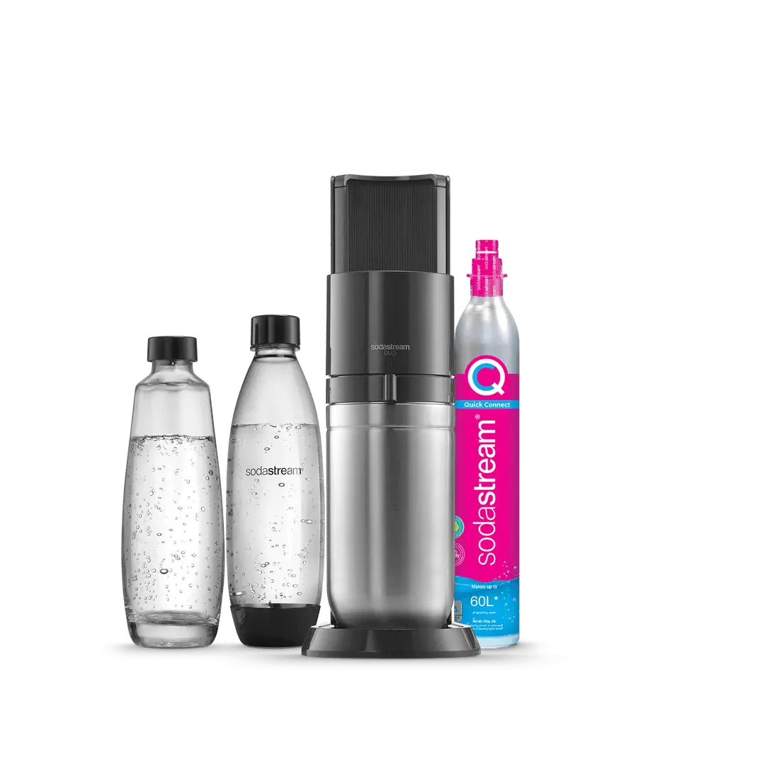 SodaStream Duo Noire – Pack 1 Carafe Verre 1L + 1 Bouteille 1L – Reconditionnée Garantie 2 ans TEKIN.STORE votre plateforme généraliste