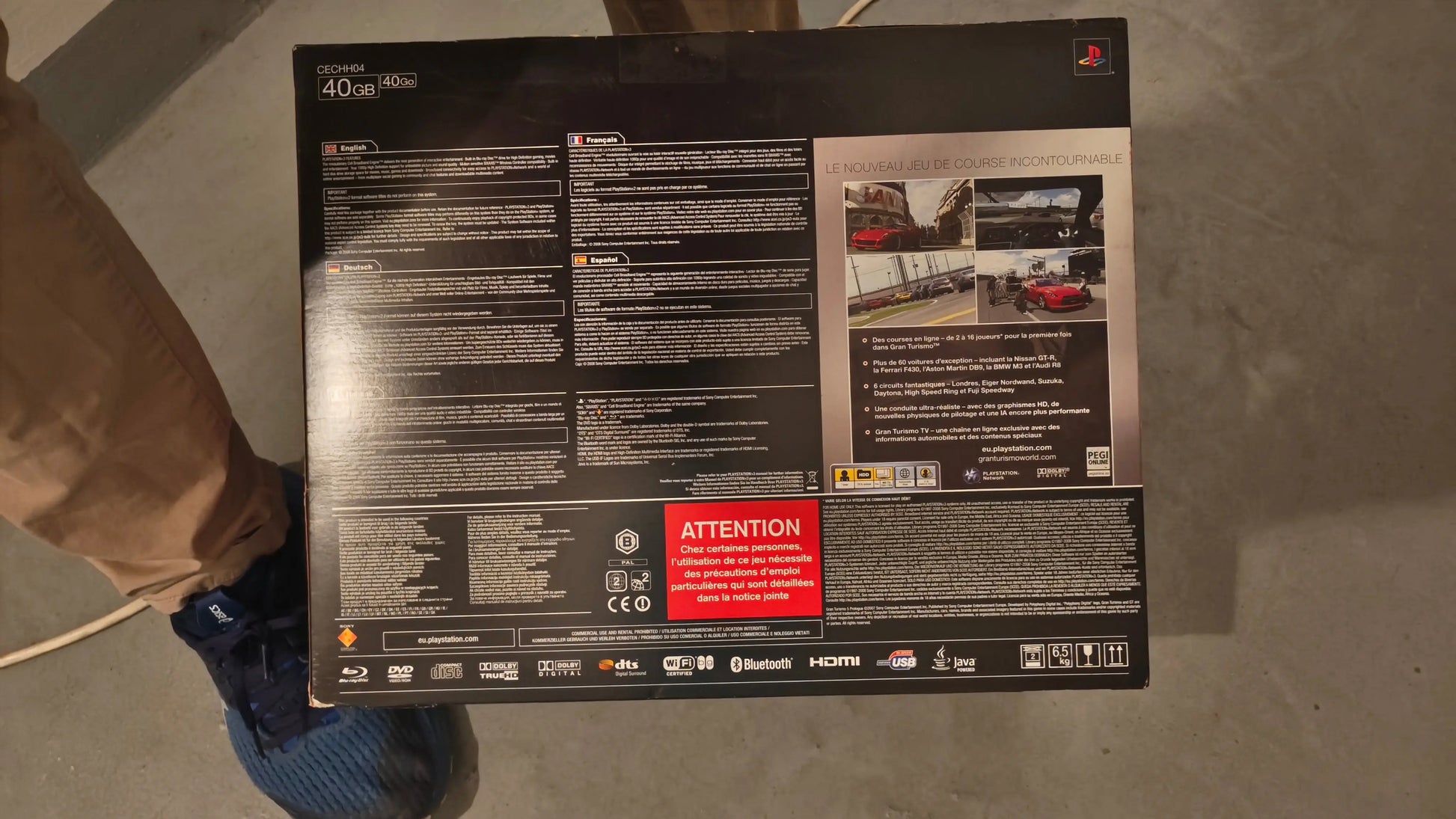 Console de jeux Sony PlayStation 3 Console 40 Go – PS3 0711719952657 Pack 40 Go + Gran Turismo 5 Prologue Sony