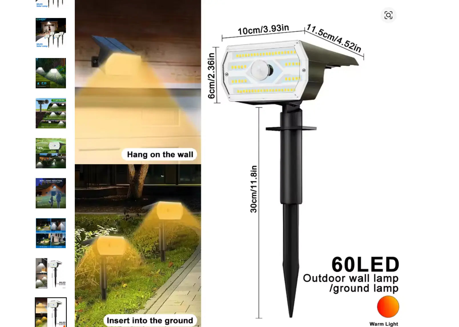 Spot Solaire Extérieur 60 LED avec Détecteur de Mouvement – Étanche IP65 TEKIN.STORE votre plateforme généraliste