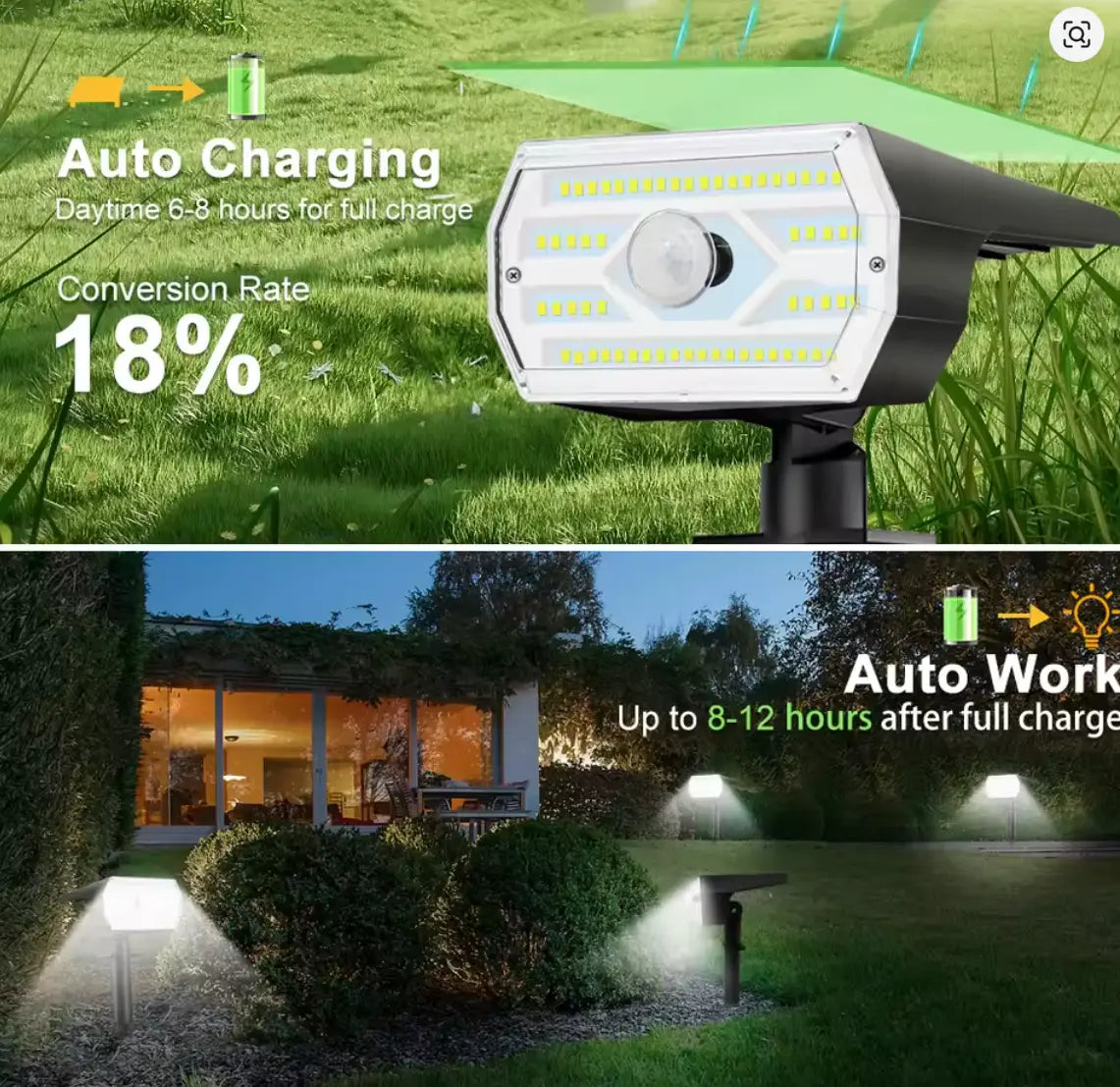 Spot Solaire Extérieur 60 LED avec Détecteur de Mouvement – Étanche IP65 TEKIN.STORE votre plateforme généraliste