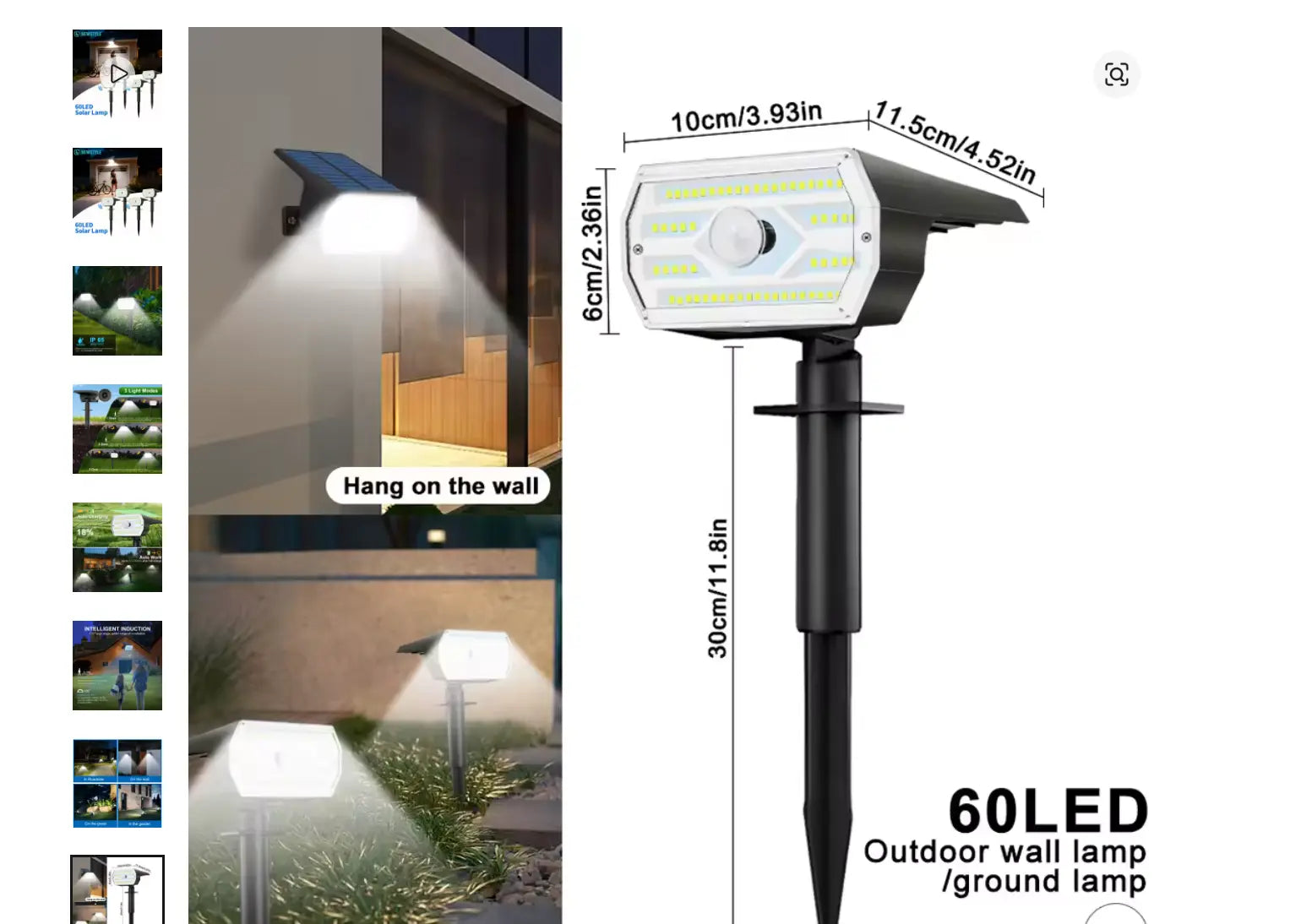 Spot Solaire Extérieur 60 LED avec Détecteur de Mouvement – Étanche IP65 TEKIN.STORE votre plateforme généraliste