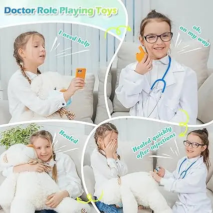 jouet pour enfant Sundaymot Malette Docteur Enfant, avec véritable stéthoscope, thermomètre, Blouse de médecin et Sac de médecin Portable, Adapté malette Docteur Sundaymot